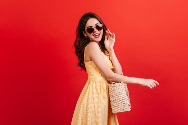 Portrait Pretty Lady Red Warm Jacket