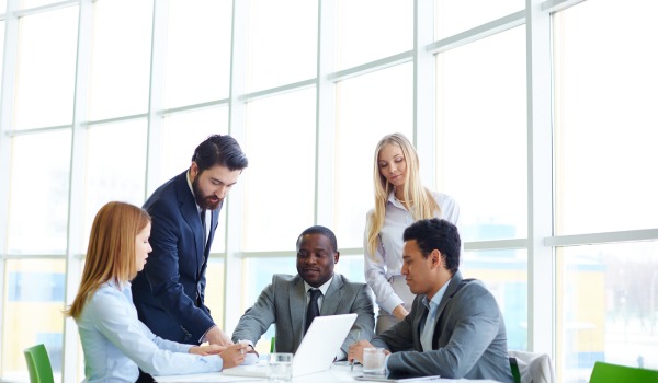 Business people meeting plan analysis